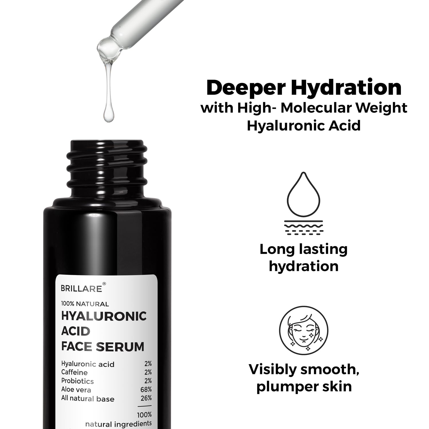 Brillare - 2% Hyaluronic Acid Face Serum For Youthful Skin 30ml