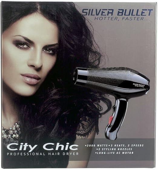 Silver Bullet - City Chic Black Hair Dryer 2000W