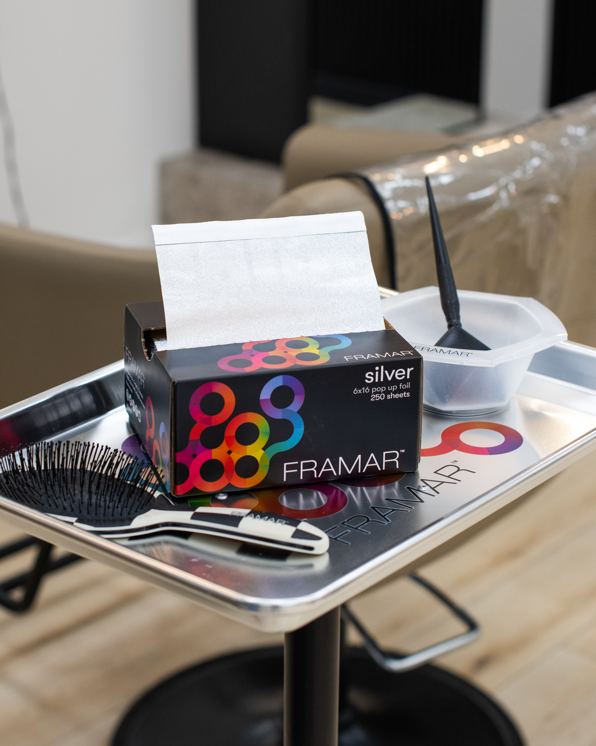 Framar 6x16 silver pop up foil lifestyle