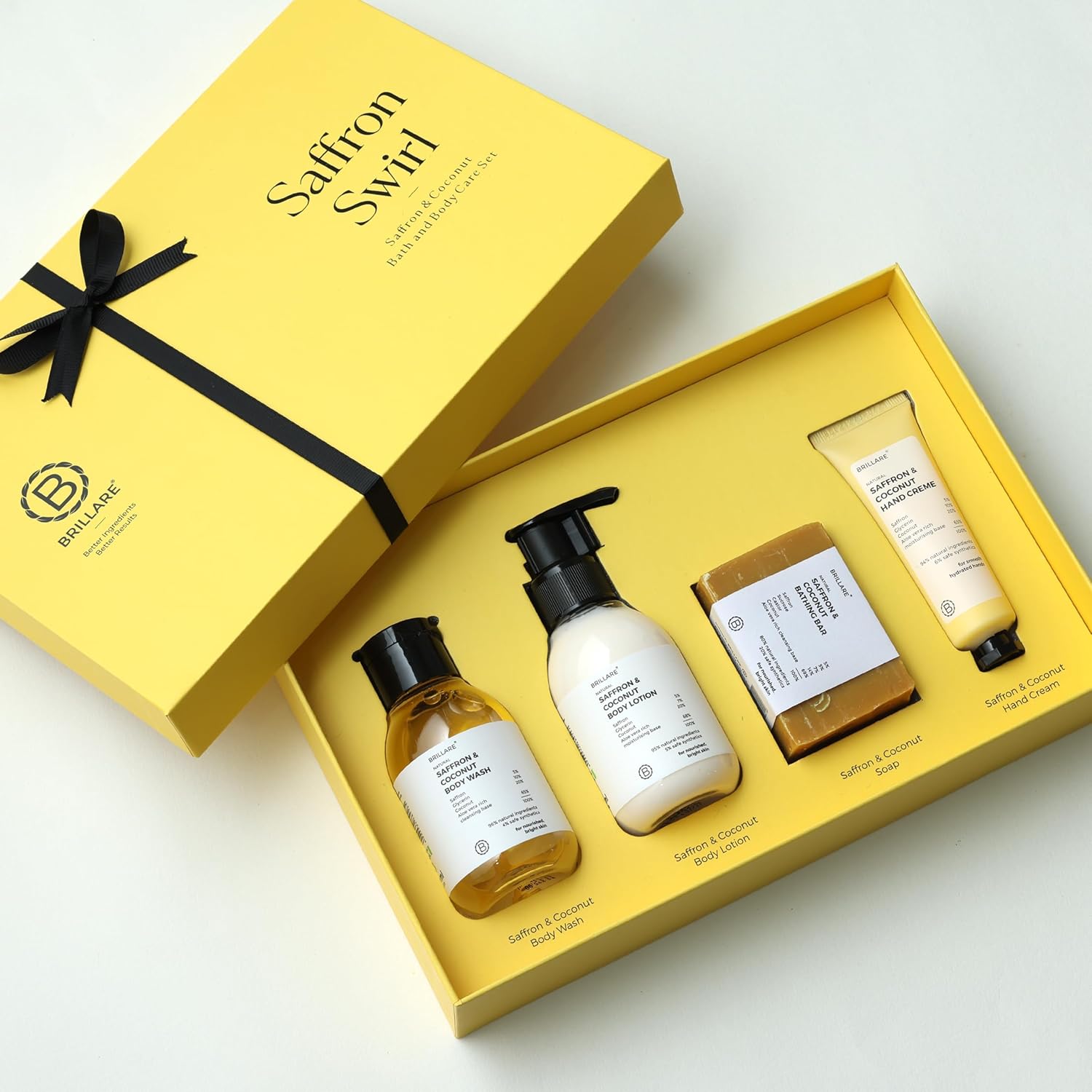 Brillare - Saffron Swirl Gifting Set - Size : 100ml + 100ml + 75g + 30g