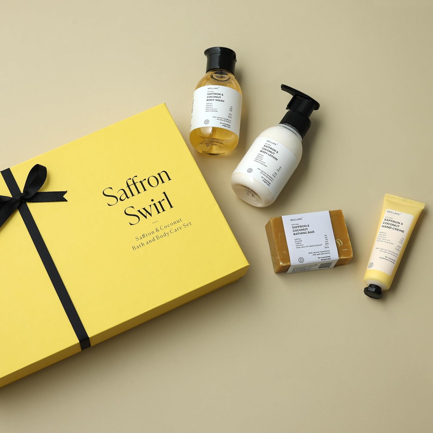 Brillare - Saffron Swirl Gifting Set - Size : 100ml + 100ml + 75g + 30g