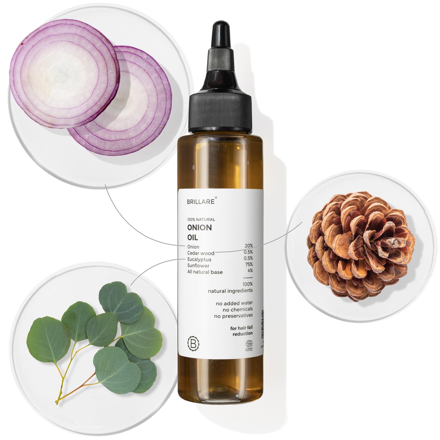 Brillare - Onion Hair Oil For Hair Fall Reduction 100ml