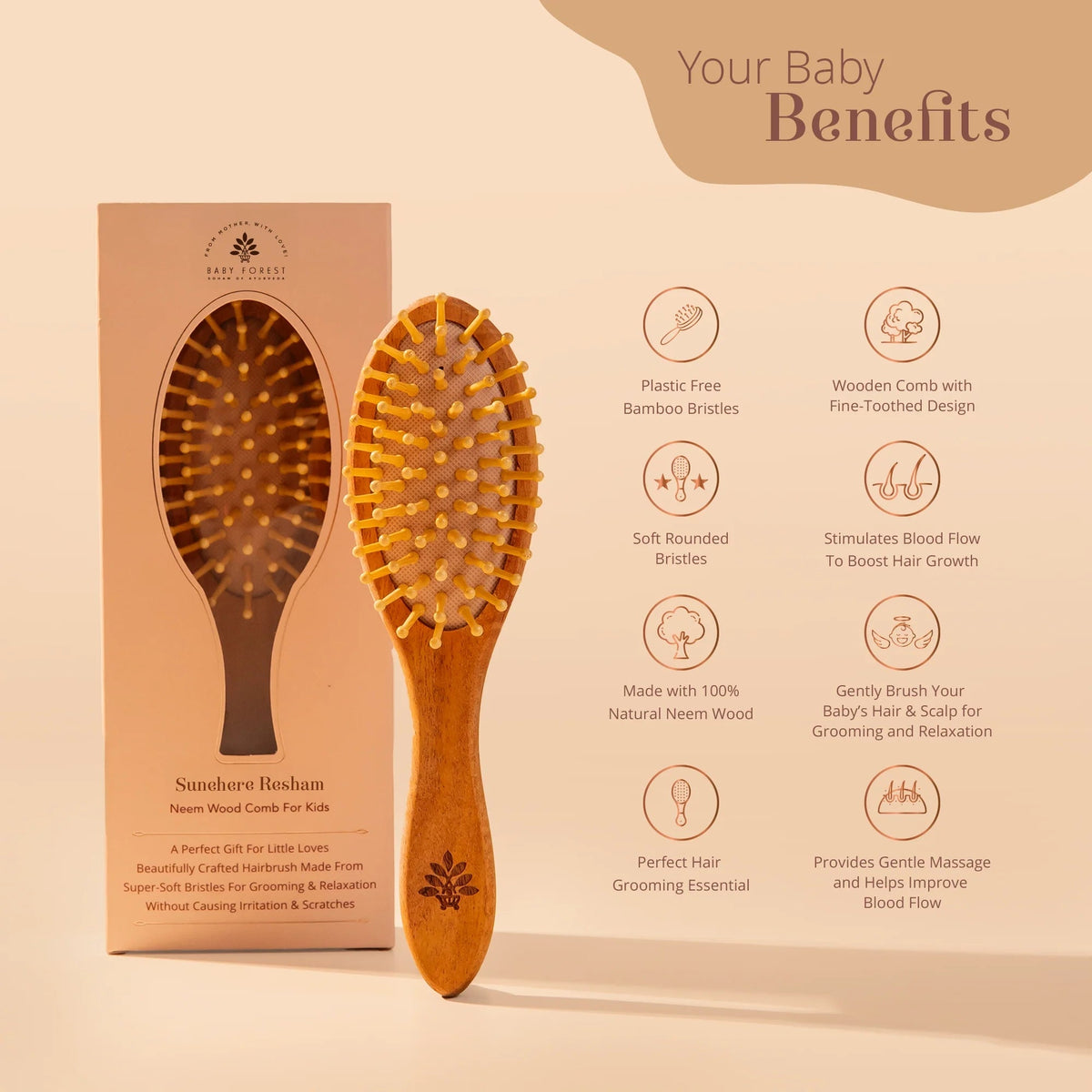 Baby Forest - Sunehere Resham Neem Wood Comb for Children – lifestyle