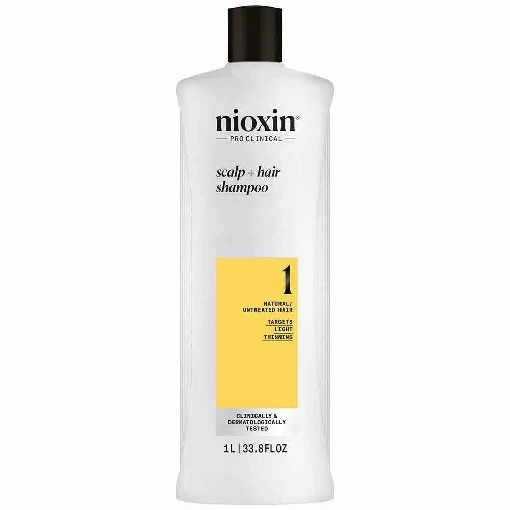 Nioxin Professional - System 1 Shampoo & Conditioner Duo 1L Bundle – Nioxin Professional Nioxin Professional Scalp + Hair Thickening System 1 Shampoo 1L