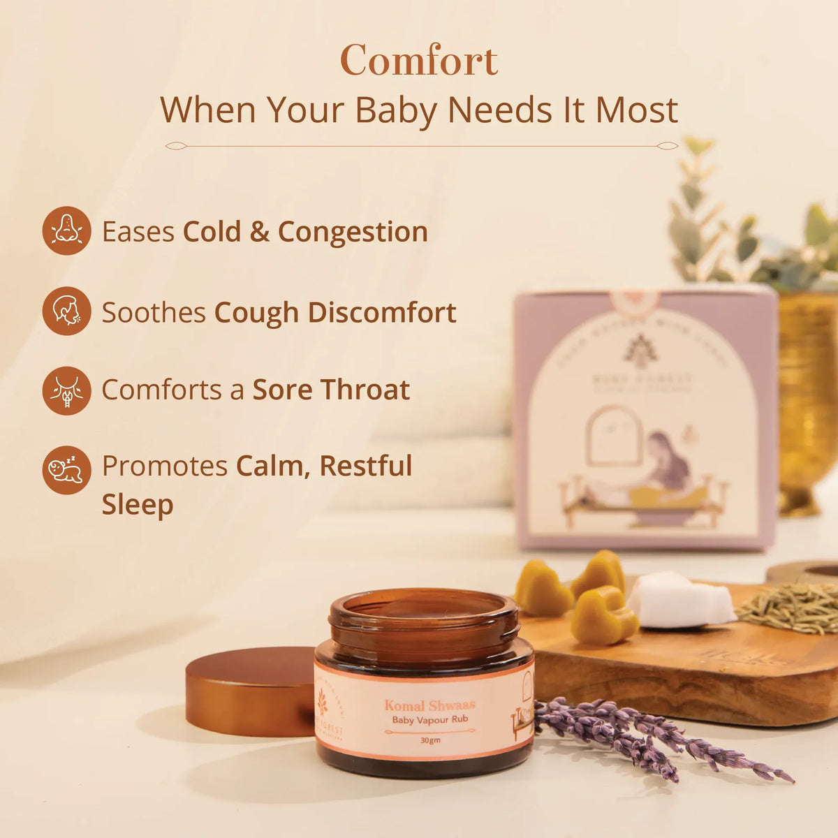 Baby Forest - Komal Shwaas Baby Vapour Rub 30g – how to use