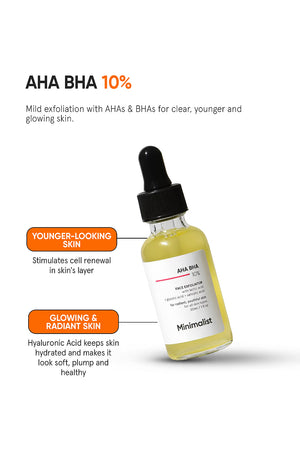 Minimilist - AHA BHA 10% Face Exfoliator 30ml - Zilion