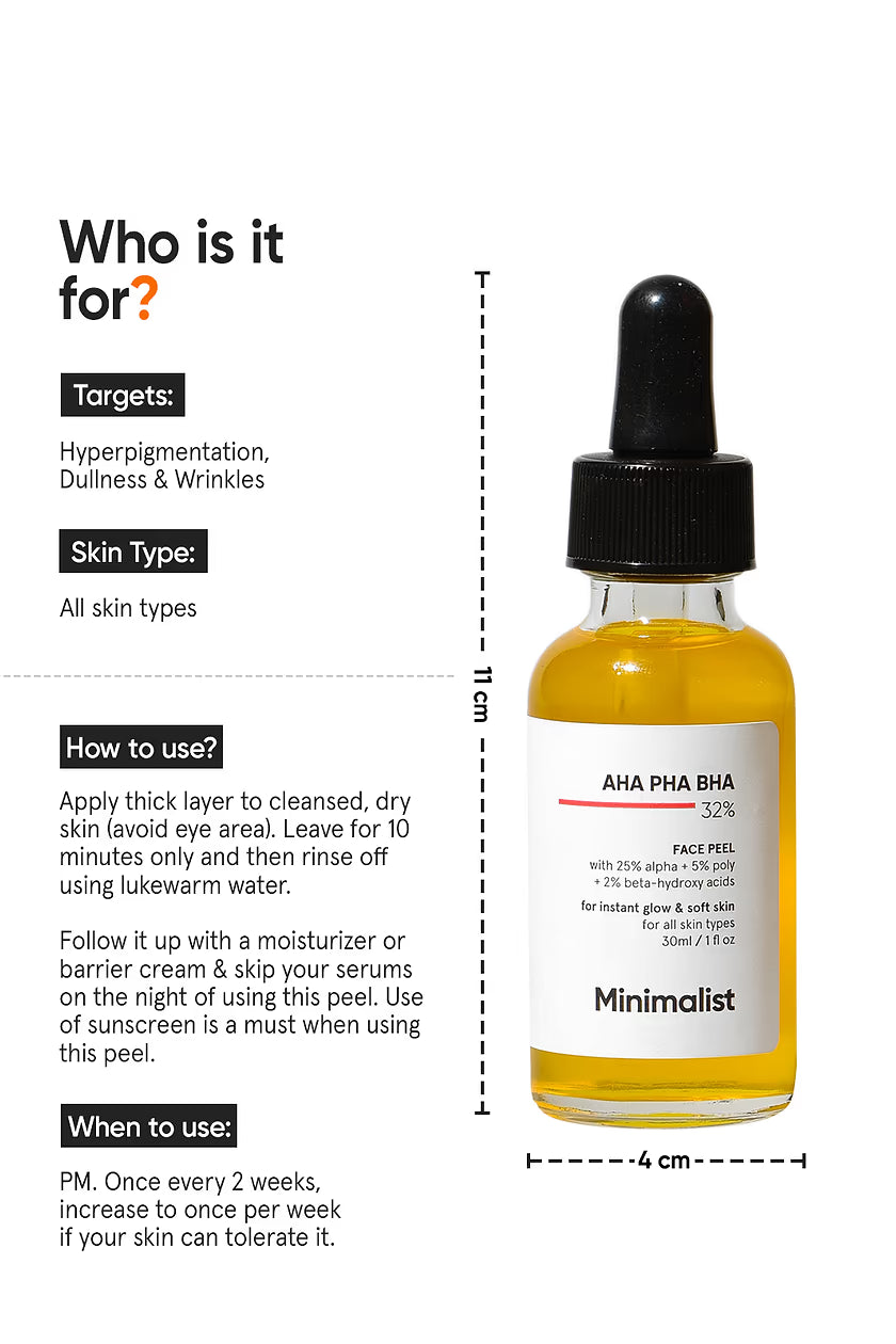 Minimilist - AHA PHA BHA 32% Face Peel 30ml - Zilion