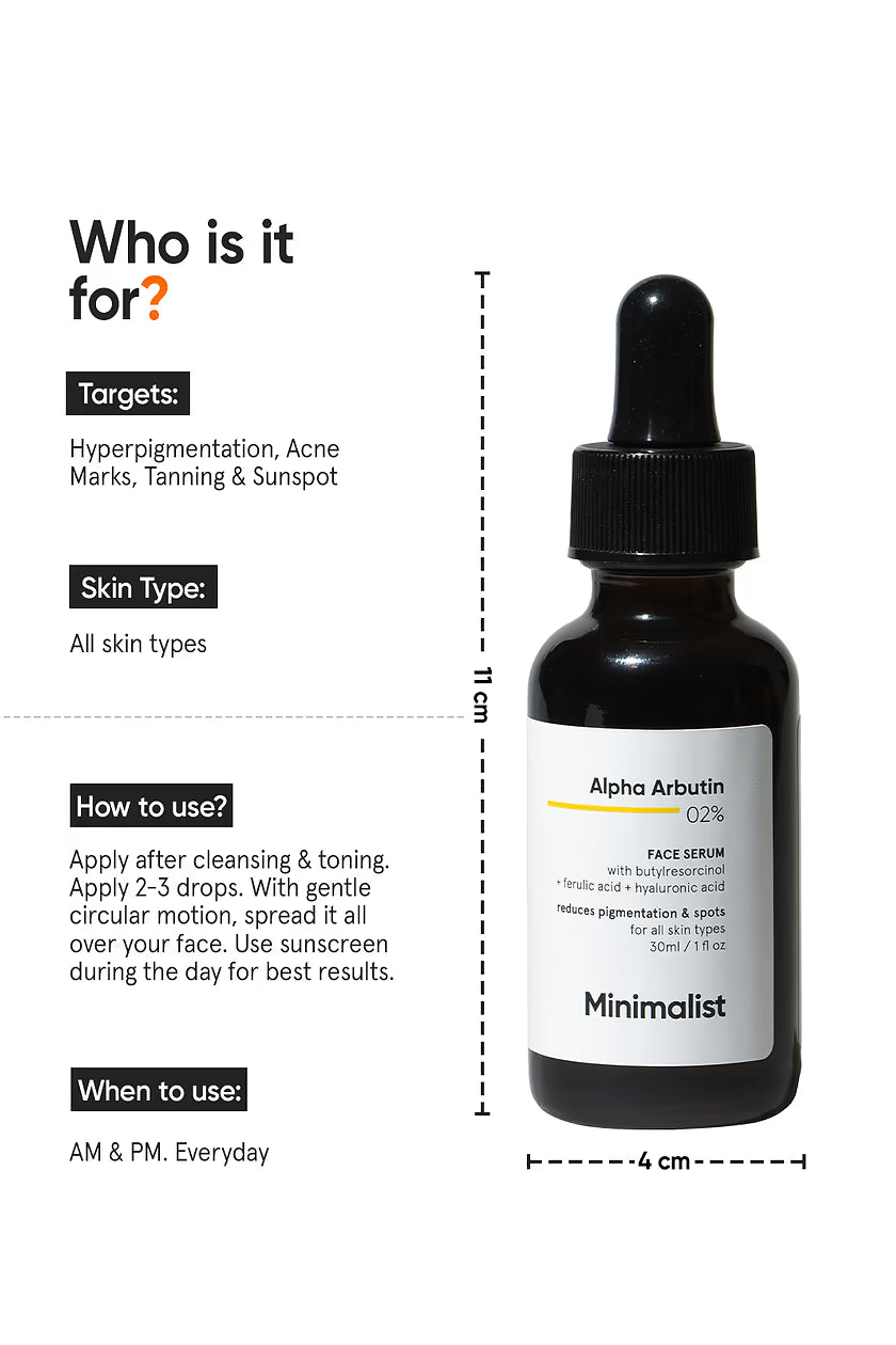 Minimilist - Alpha Arbutin 2% Face Serum 30ml - Zilion