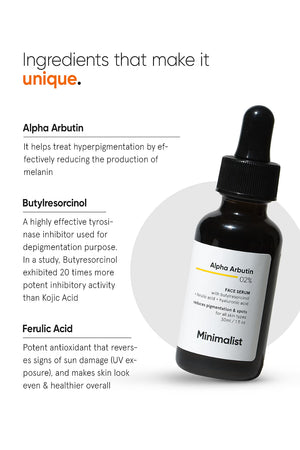 Minimilist - Alpha Arbutin 2% Face Serum 30ml - Zilion
