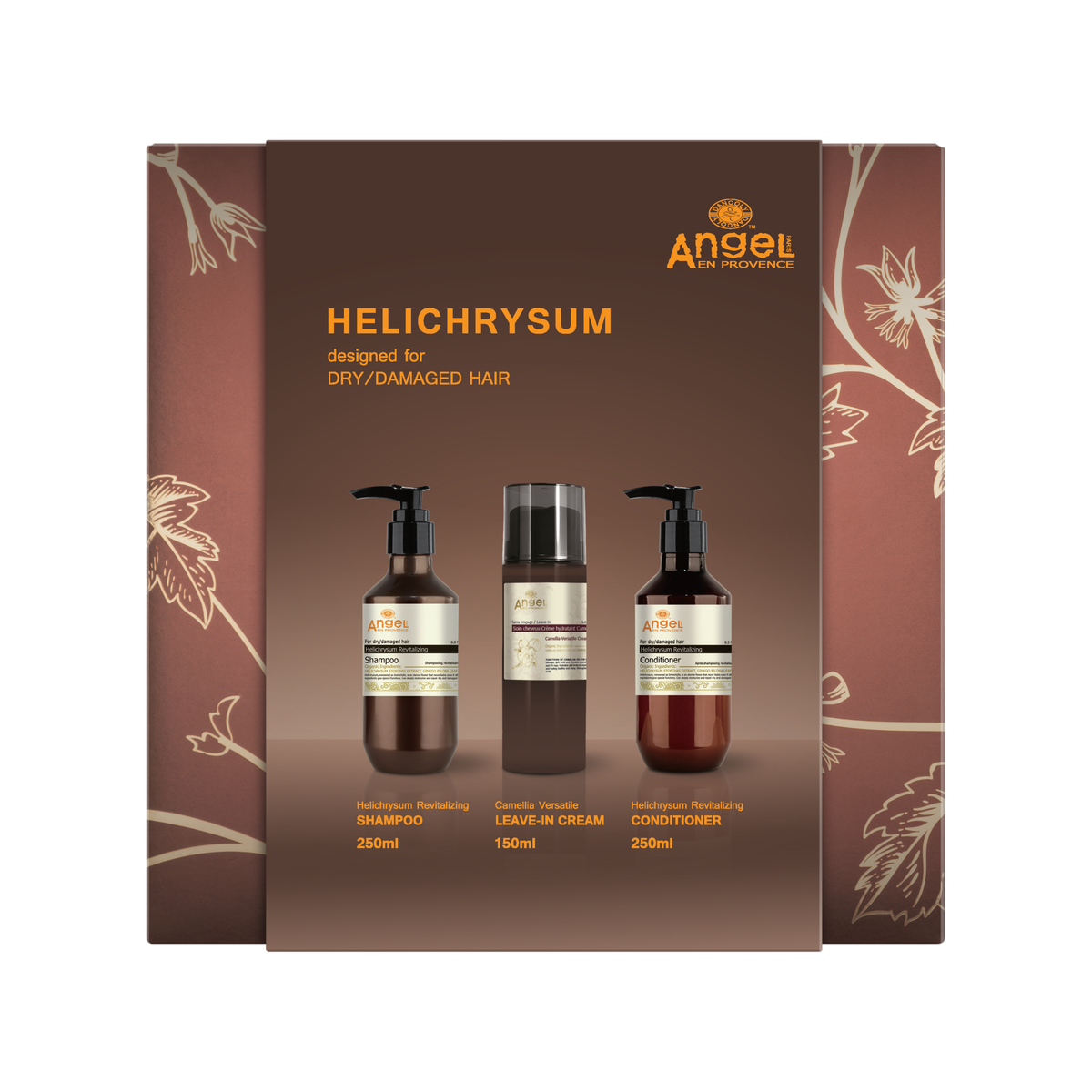 Angel En Provence - Helichrysum & Leave-In Trio Gift Pack – front of pack