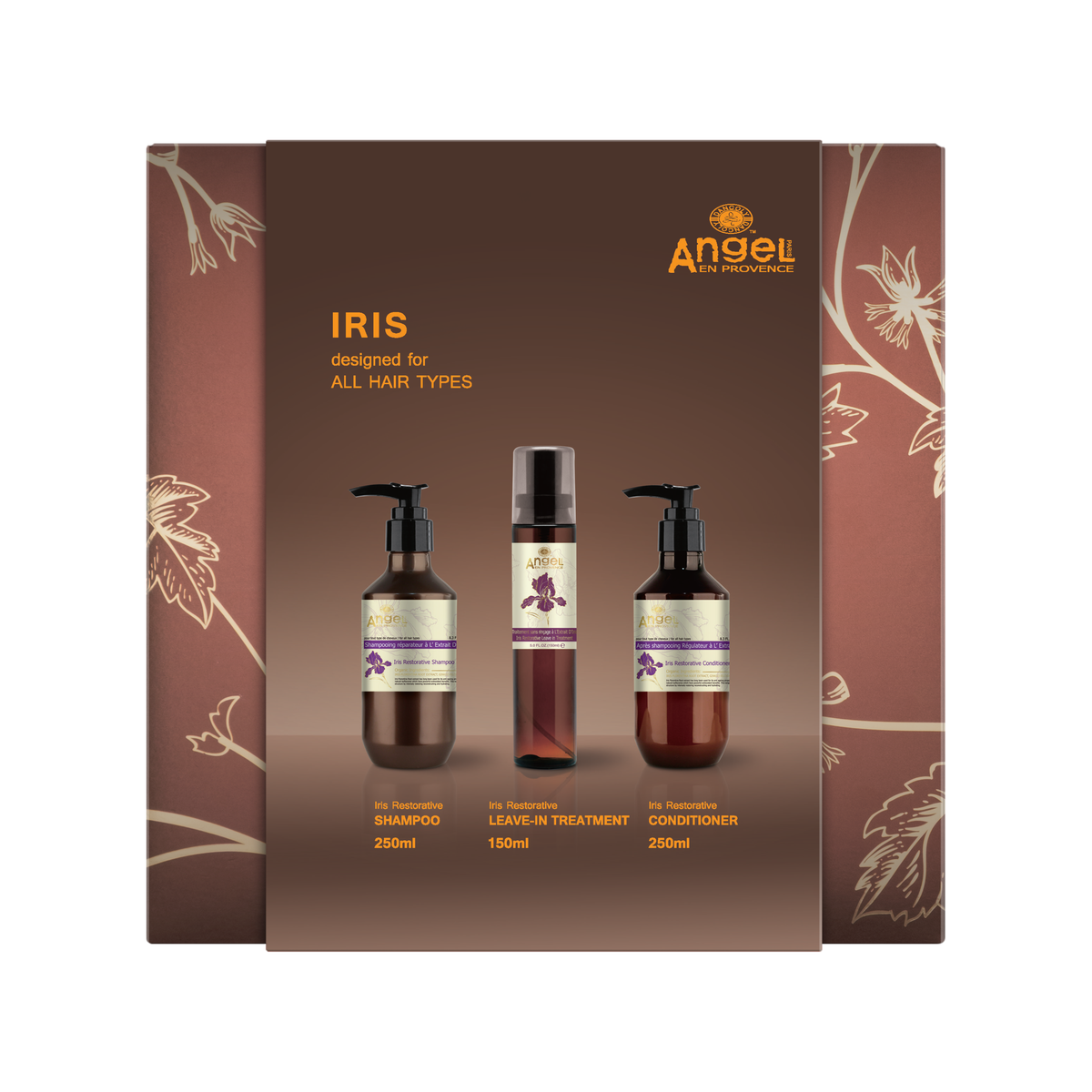 Angel En Provence - Iris Restorative & Treatment Trio Gift Pack – front of pack
