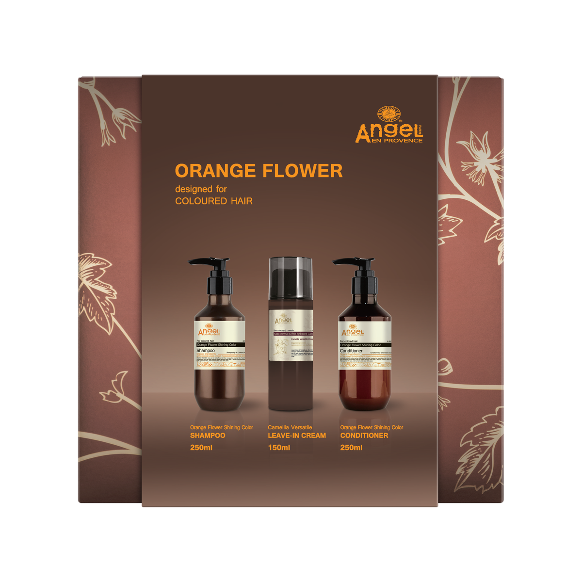 Angel En Provence - Orange Flower & Leave-In Trio Gift Pack – front of pack