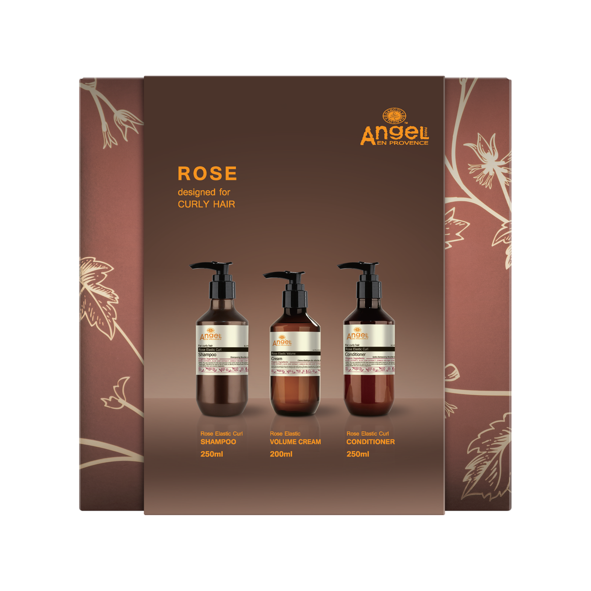 Angel En Provence - Rose Curl & Volume Cream Trio Gift Pack – front of pack
