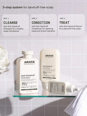 Arata - Anti-Dandruff Shampoo, Conditioner & Serum (Tonic) Combo – how to use