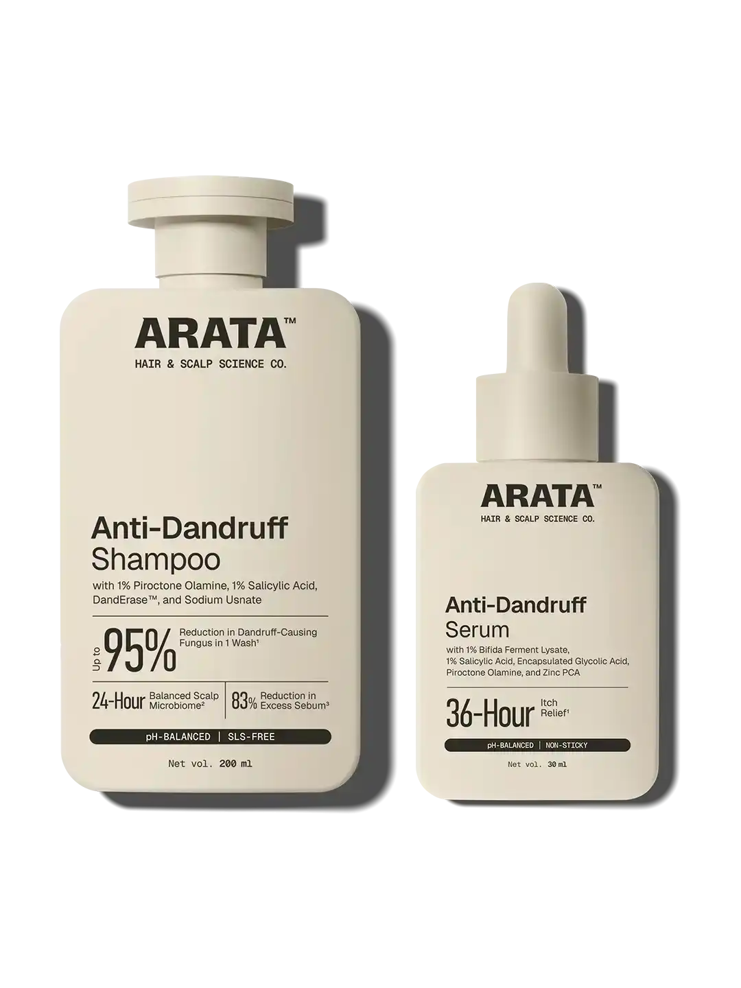 Arata - Anti-Dandruff Shampoo 200ml & Serum 30ml Combo – front of pack