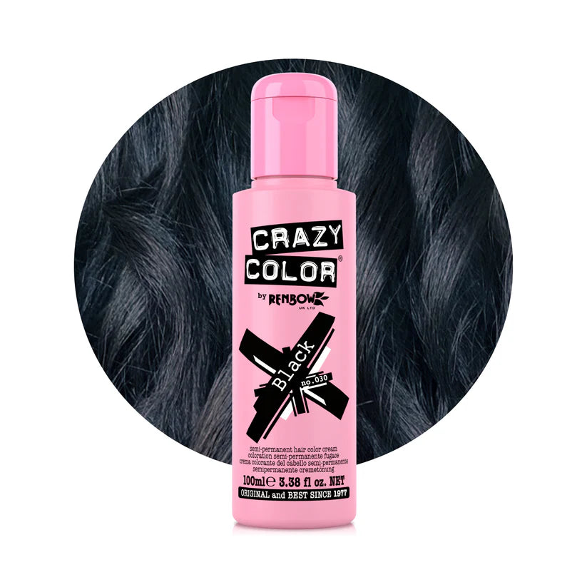 Crazy Color - Conditioning Semi-Permanent Hair Color Cream Black 100ml