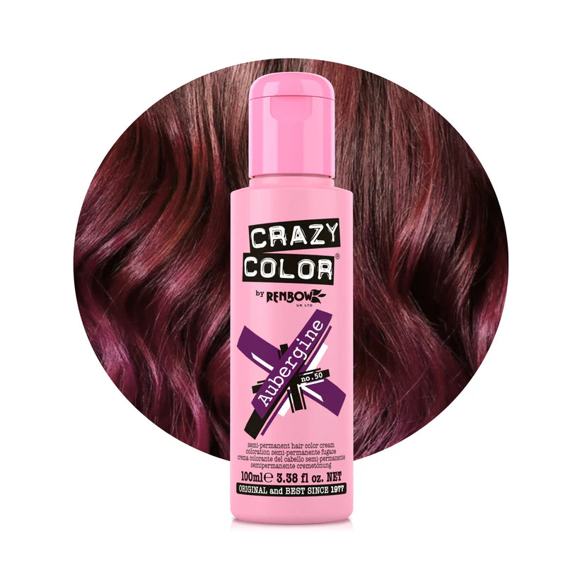 Crazy Color - Conditioning Semi-Permanent Hair Color Cream Aubergine 100ml