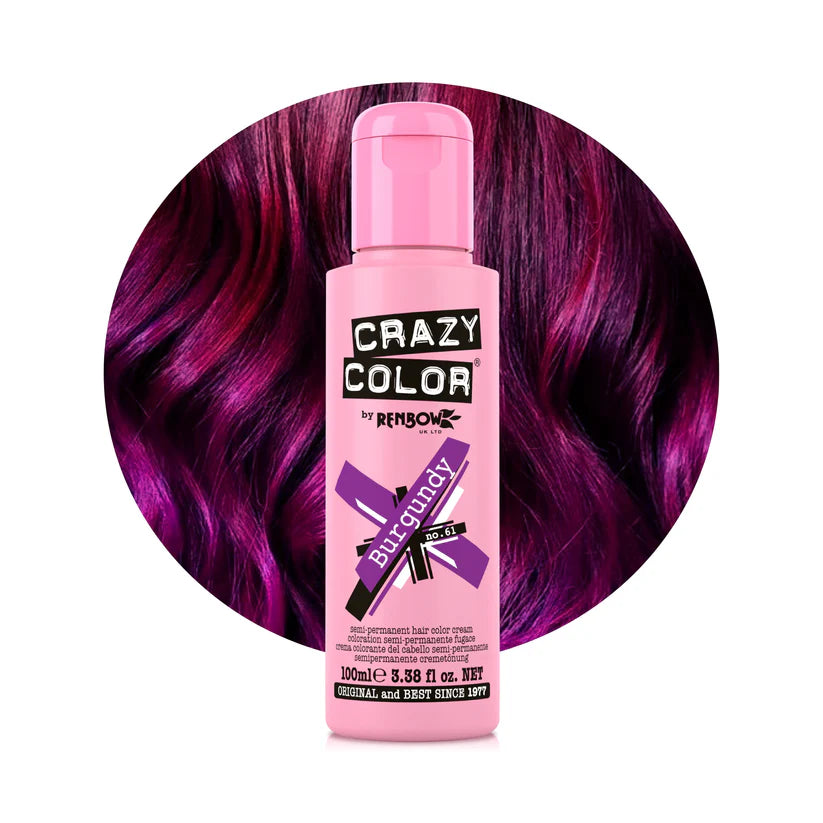 Crazy Color - Conditioning Semi-Permanent Hair Color Cream Burgundy 100ml