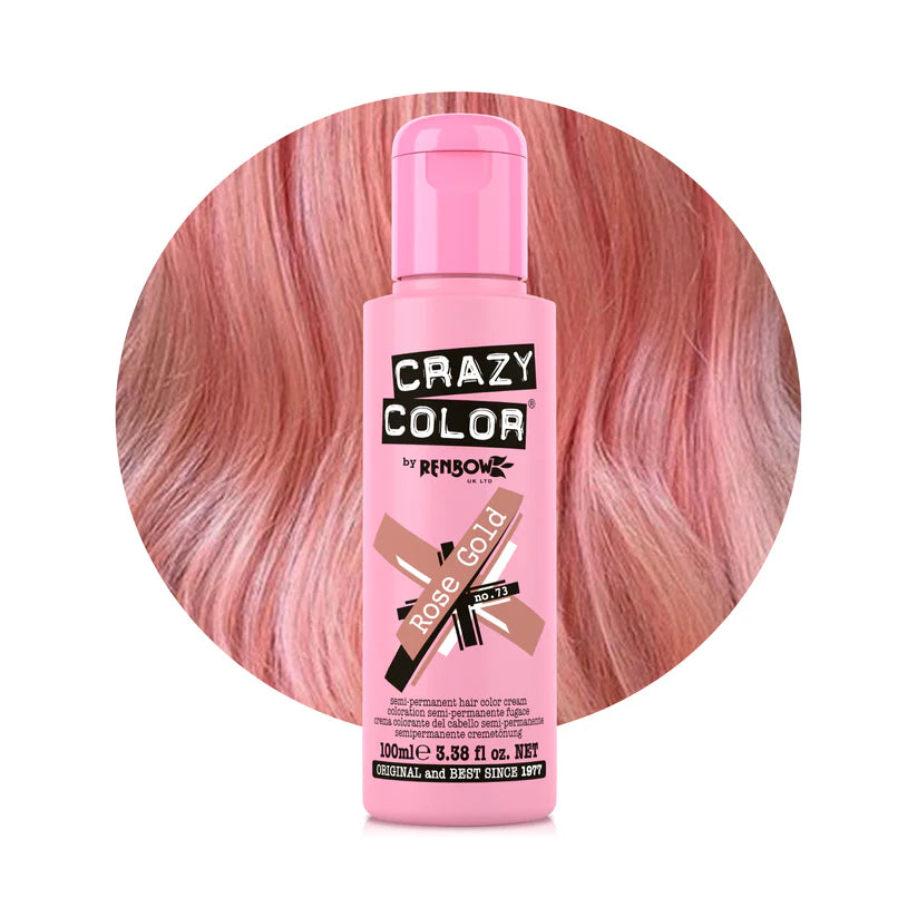 Crazy Color - Metallic Conditioning Semi Permanent Hair Color Cream Rose Gold 100ml