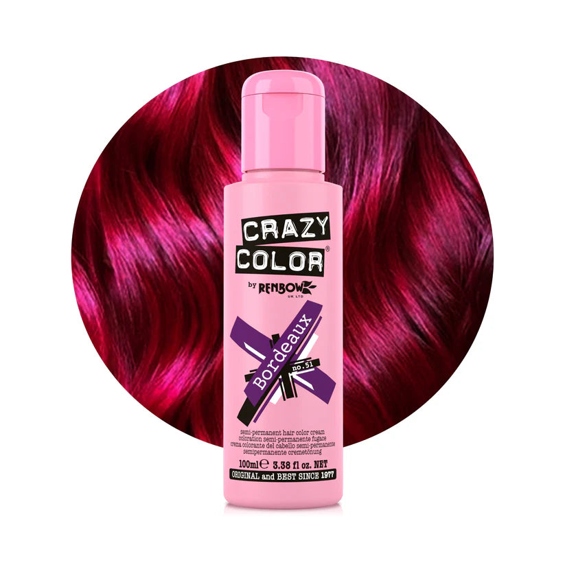 Crazy Color - Conditioning Semi-Permanent Hair Color Cream Bordeaux 100ml