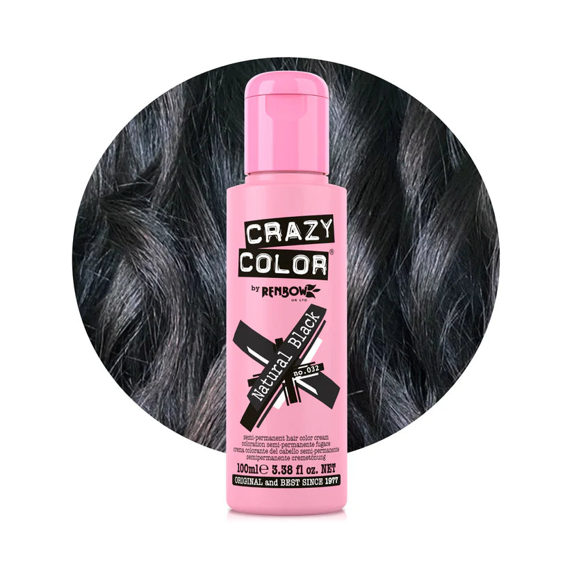 Crazy Color - Conditioning Semi-Permanent Hair Color Cream Natural Black 100ml