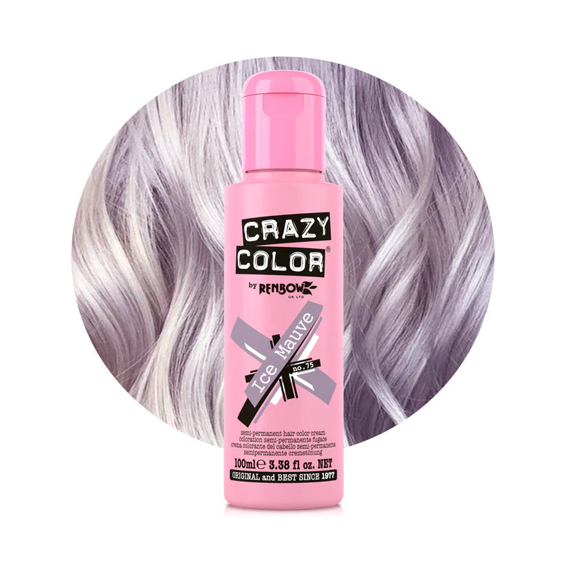 Crazy Color - Metallic Conditioning Semi Permanent Hair Color Cream Ice Mauve 100ml