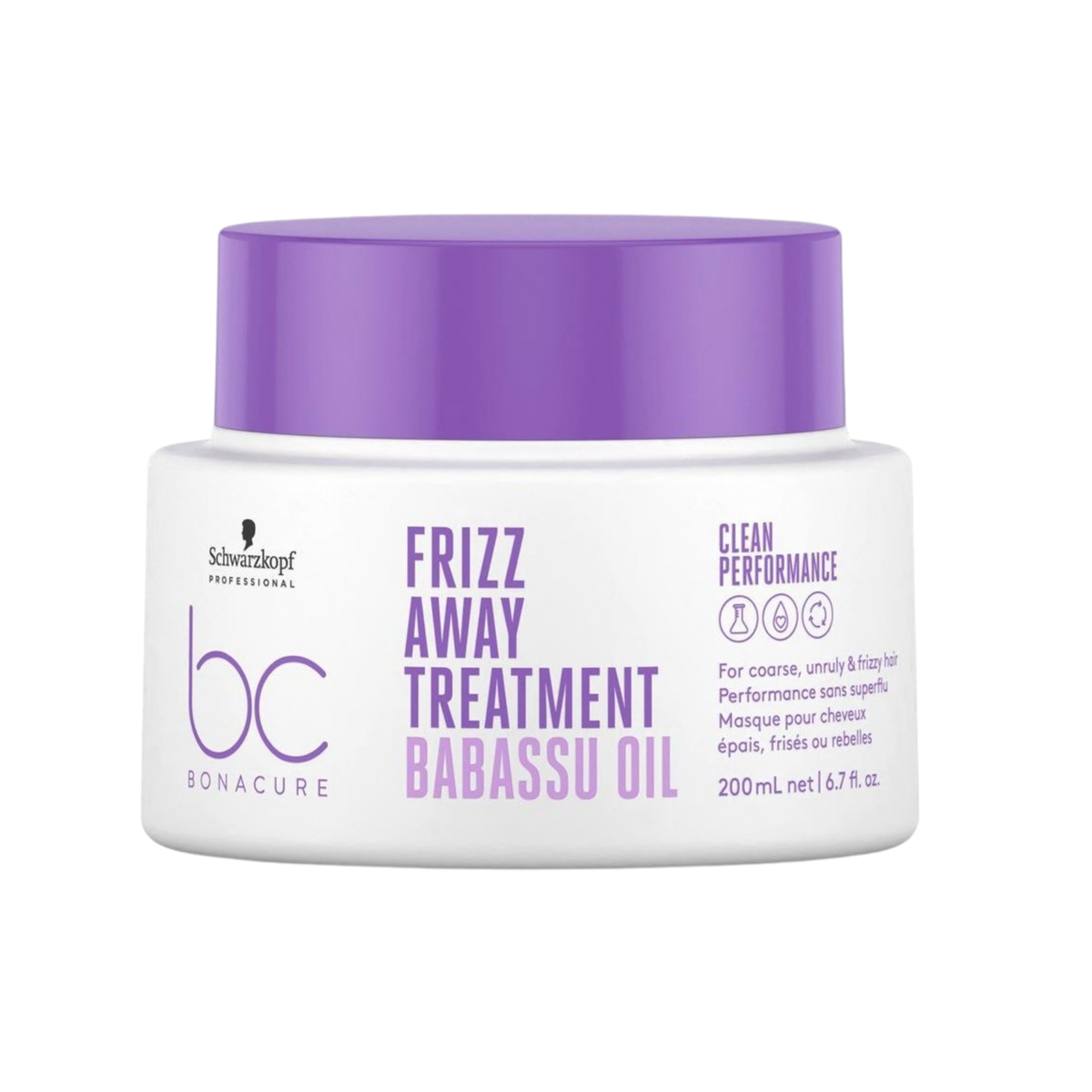 Schwarzkopf Professional - BC Frizz Away Shampoo, Conditioner & Treatment Trio Bundle – Schwarzkopf Professional BC Clean Performance Frizz Away Treatment 200ml