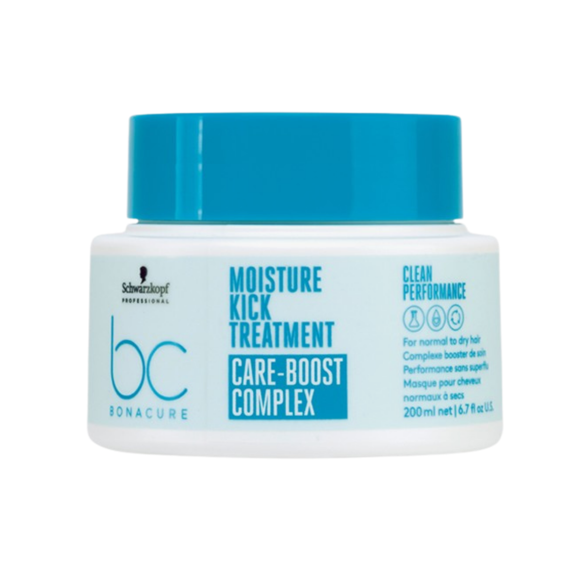 Schwarzkopf Professional - BC Moisture Kick Shampoo, Conditioner, Treatment & Spray Conditioner Quad Bundle – Schwarzkopf Professional BC Clean Performance Moisture Kick Treatment 200ml
