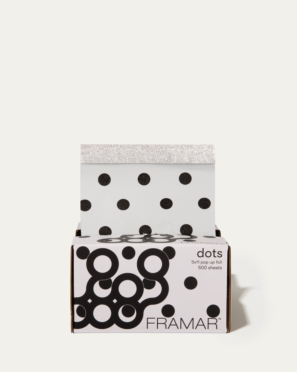 Framar black and white dots pop up foil box