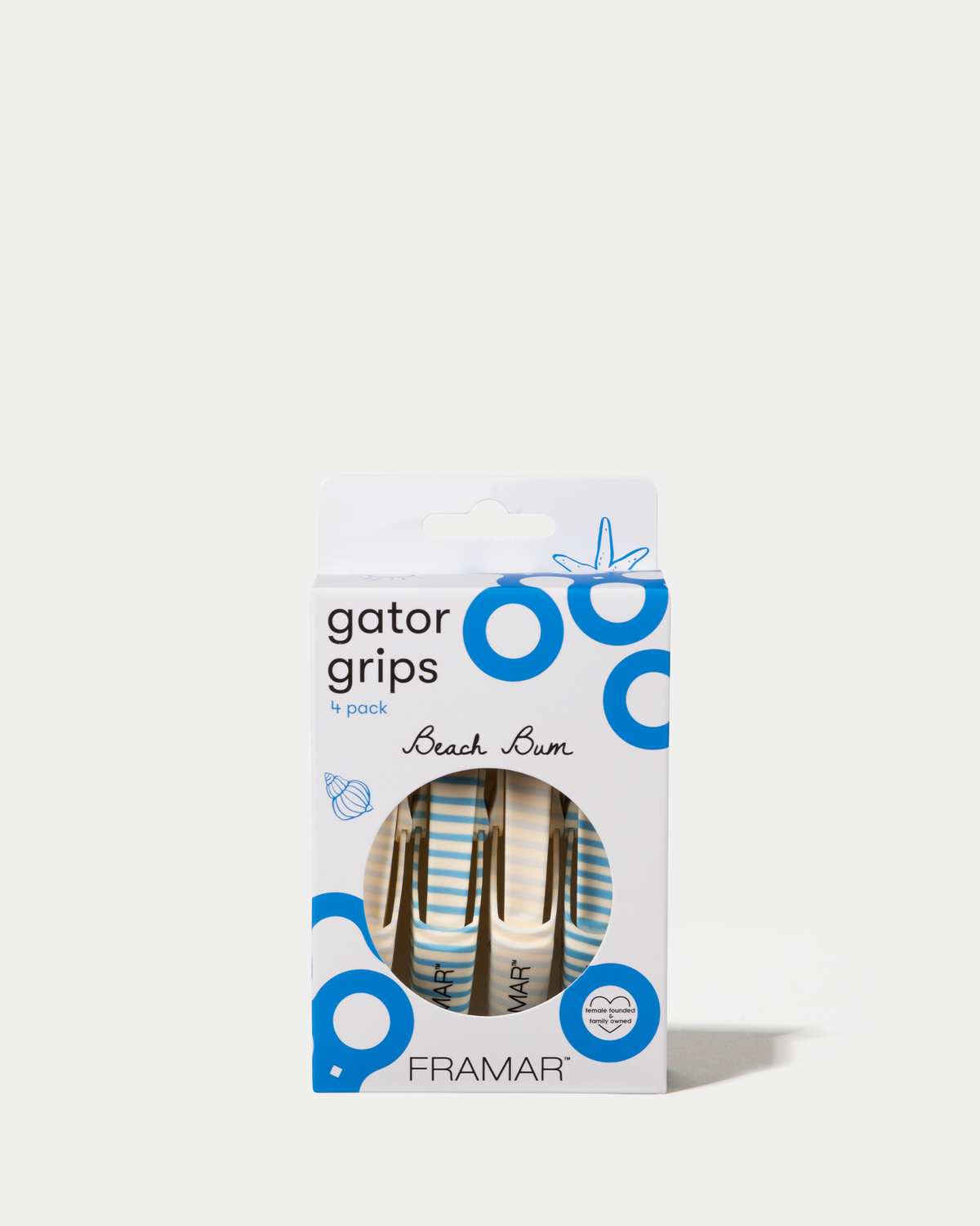 Framar Beach Bum Gator Grips packaging