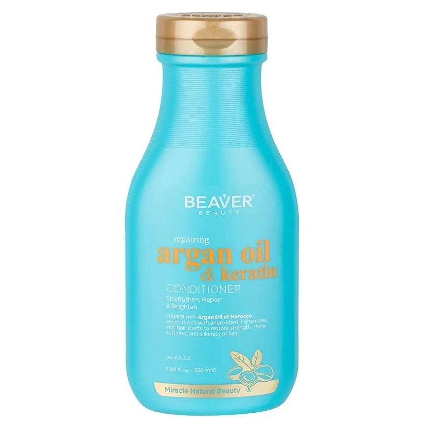 Beaver - Argan & Keratin Shampoo, Conditioner, Mask & Serum Quad Bundle – Beaver Argan & Keratin Conditioner 350ml