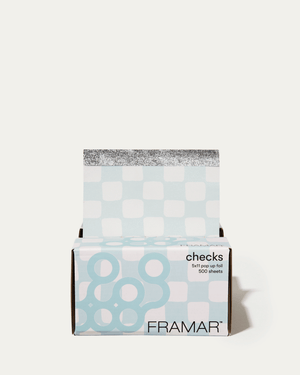 Framar Light Blue Check pop up foil box