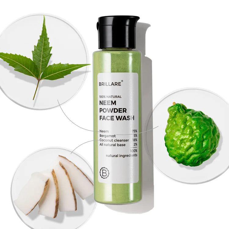 Brillare - Neem Powder Face Wash For Acne Prone Skin, 30g