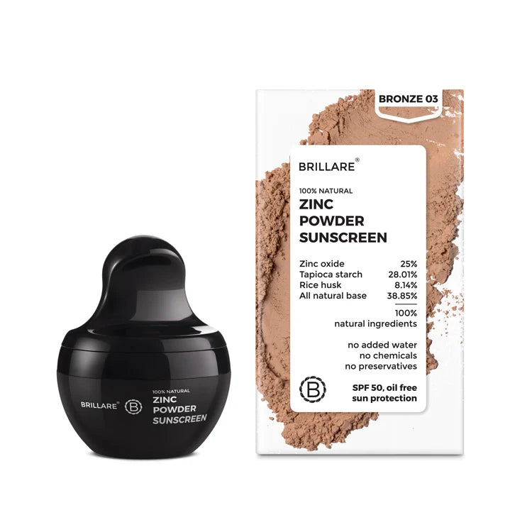 Brillare - Zinc Powder Sunscreen SPF50 Bronze 4g