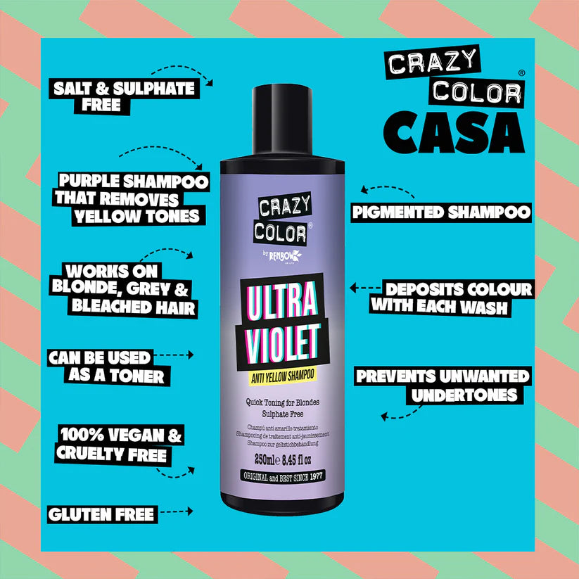 Crazy Color - ULTRAVIOLET Anti Yellow Shampoo 250ml