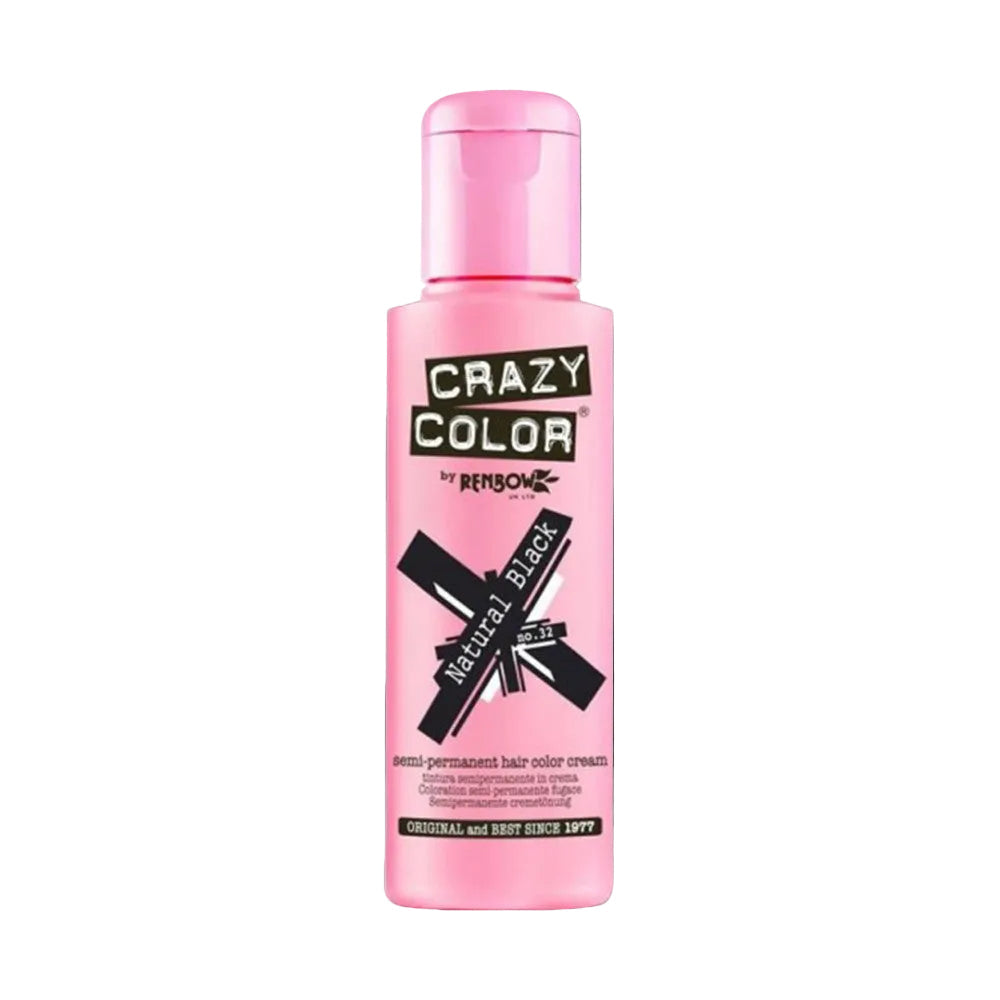 Crazy Color - Conditioning Semi-Permanent Hair Color Cream Natural Black 100ml