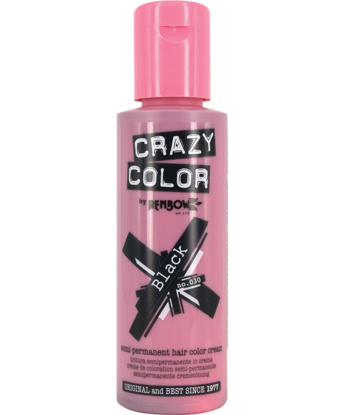 Crazy Color - Conditioning Semi-Permanent Hair Color Cream Black 100ml