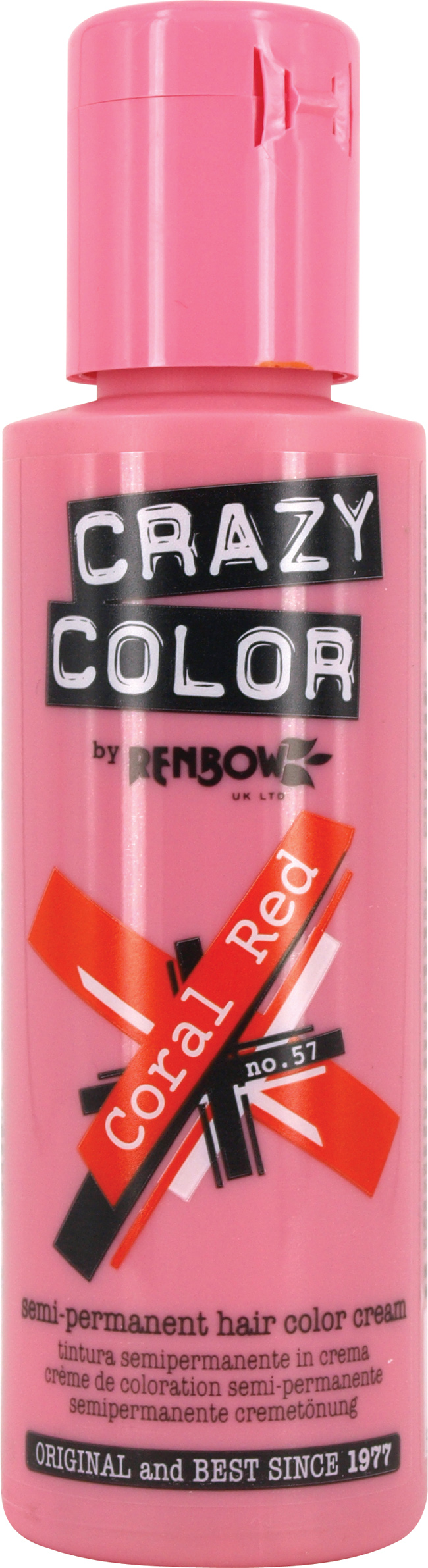 Crazy Color - Conditioning Semi-Permanent Hair Color Cream Coral Red 100ml