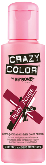 Crazy Color - Conditioning Semi-Permanent Hair Color Cream Ruby Rouge 100ml