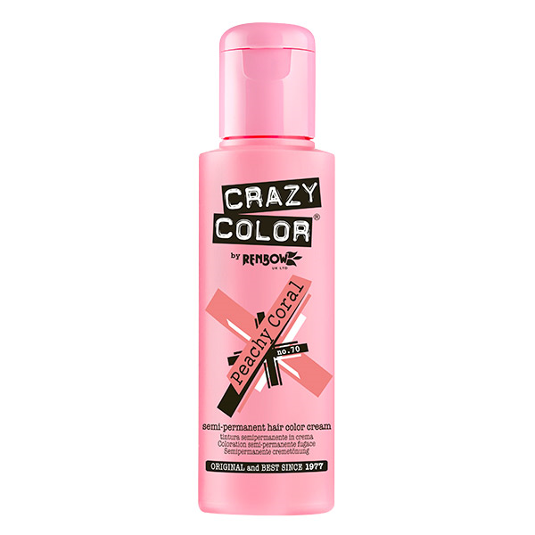 Crazy Color - Conditioning Semi-Permanent Hair Color Cream Peachy Coral 100ml