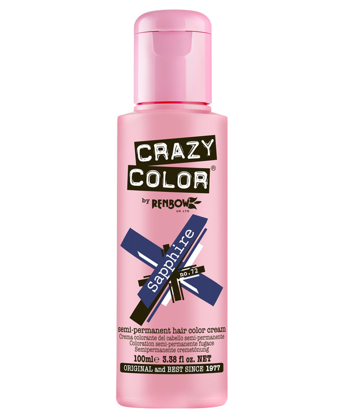 Crazy Color - Metallic Conditioning Semi Permanent Hair Color Cream Sapphire 100ml