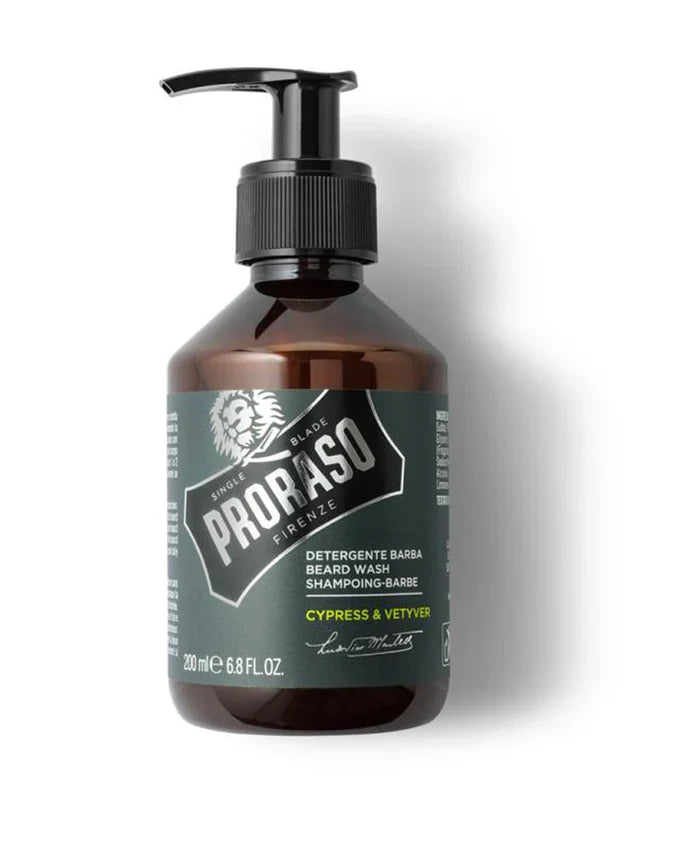 Proraso - Cypress & Vetyver Beard Care Trio Bundle (Shampoo, Oil & Balm) – Proraso Beard Shampoo Cypress & Vetyver 200ml