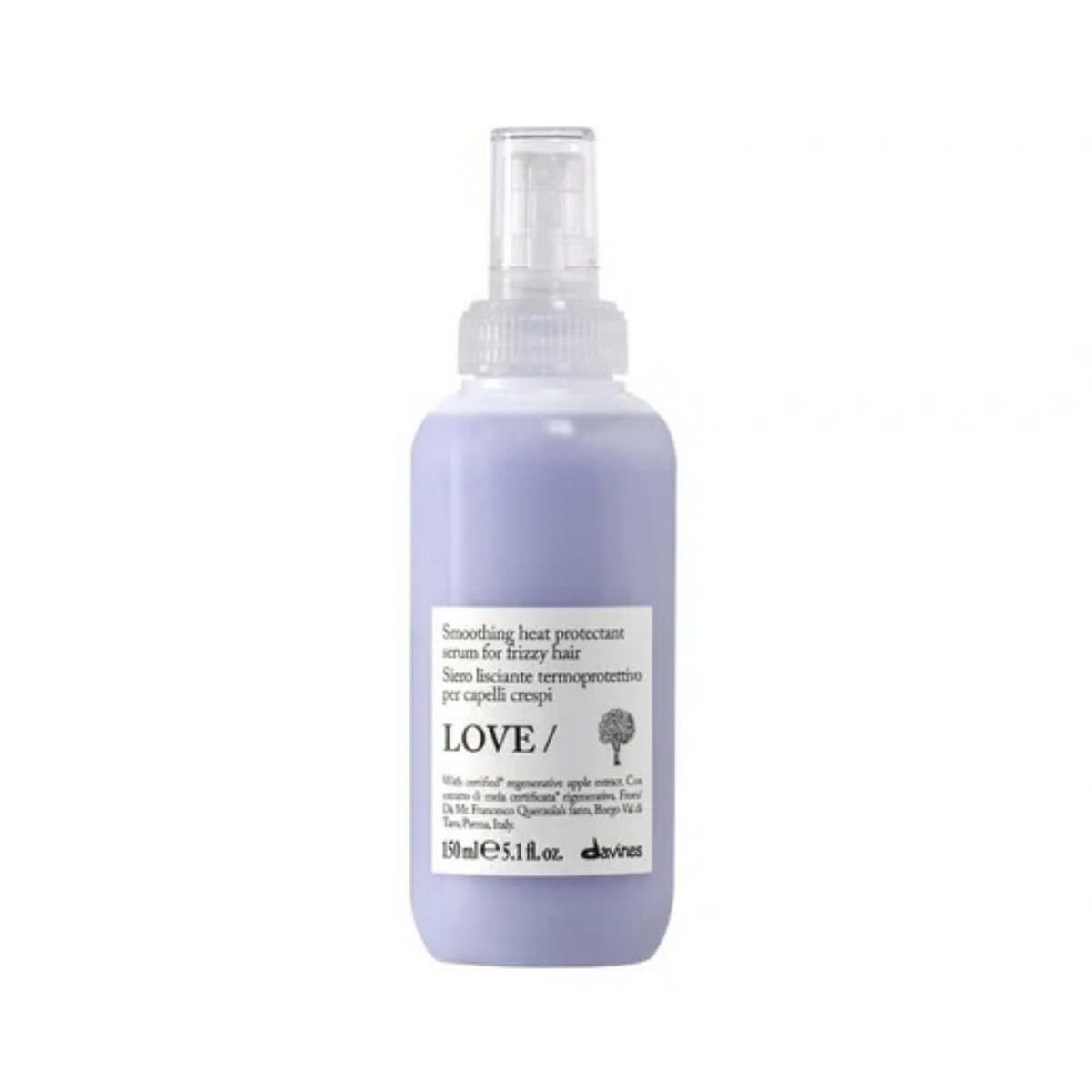 Davines - Love Smooth Shampoo, Conditioner, Mask & Serum Quad Bundle – Davines Love Smooth Heat Protectant Serum 150ml
