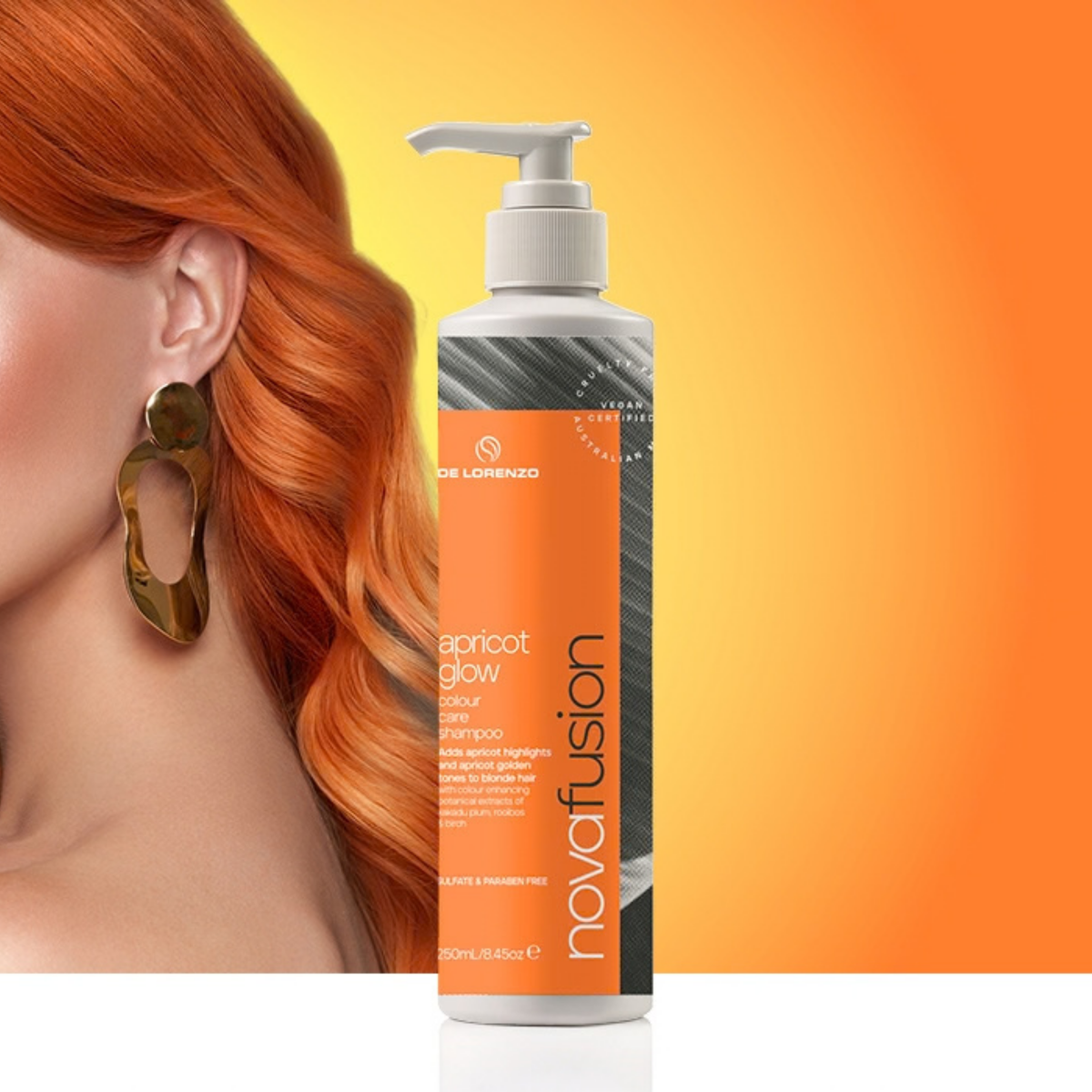 De Lorenzo - Nova Fusion Apricot Glow Shampoo 250ml – product view 2