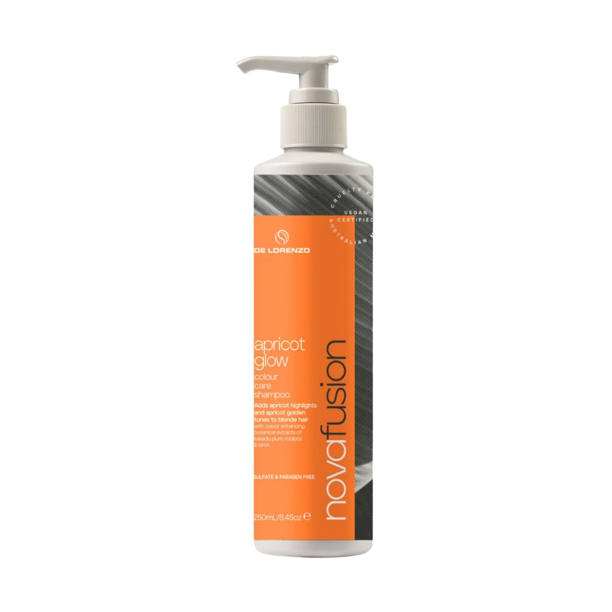 De Lorenzo - Nova Fusion Apricot Glow Shampoo 250ml – front of pack