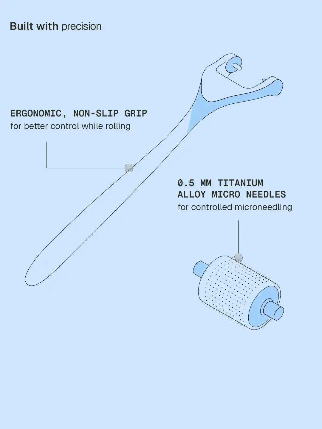 Arata - Derma Roller 0.5mm with 540 Titanium Micro Needles