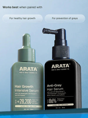 Arata - Hair Growth Intensive Serum 30ml & Derma Roller Combo – how to use the roller