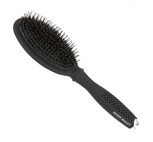 Silver Bullet - Black Velvet Cushion Hair Brush