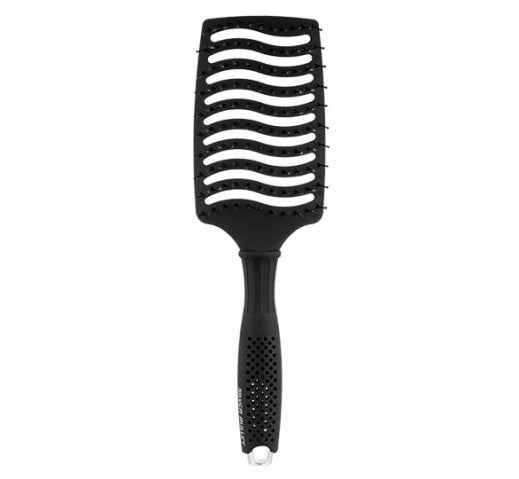 Silver Bullet - Black Velvet Curved Vent Paddle Brush
