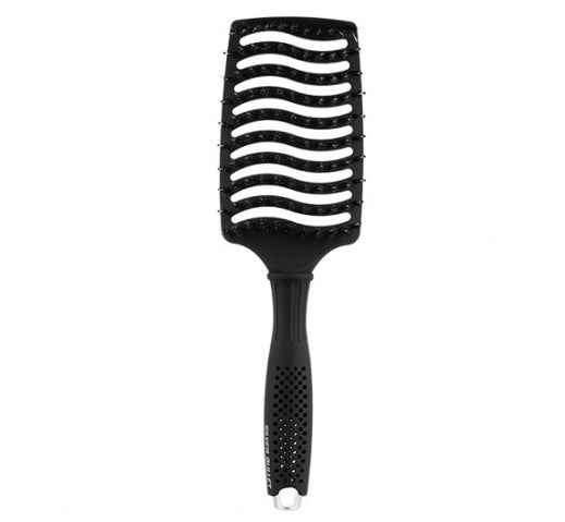 Silver Bullet - Black Velvet Curved Vent Porcupine Paddle Brush